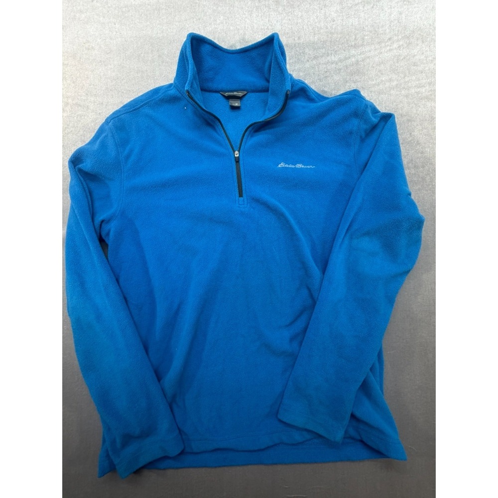 Eddie Bauer Men Quarter Zip Pullover Blue Size Medium